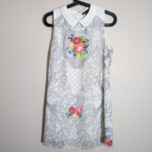 maddy...k Dresses & Skirts - Floral Patterned Shift Dress with Collar